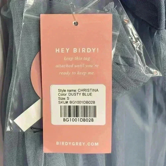NEW! Birdy Grey CHRISTINA CONVERTIBLE DRESS in Dusty Blue Tulle Size Small - Picture 6 of 9